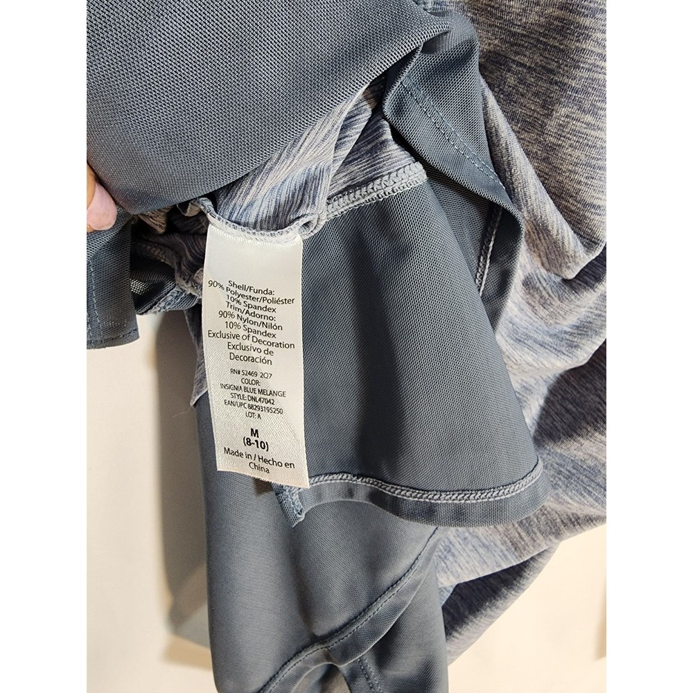 Women's Danskin Now Yoga Blue Heathered Medium Top Athletic Shirt Stretch Long - Picture 6 of 6